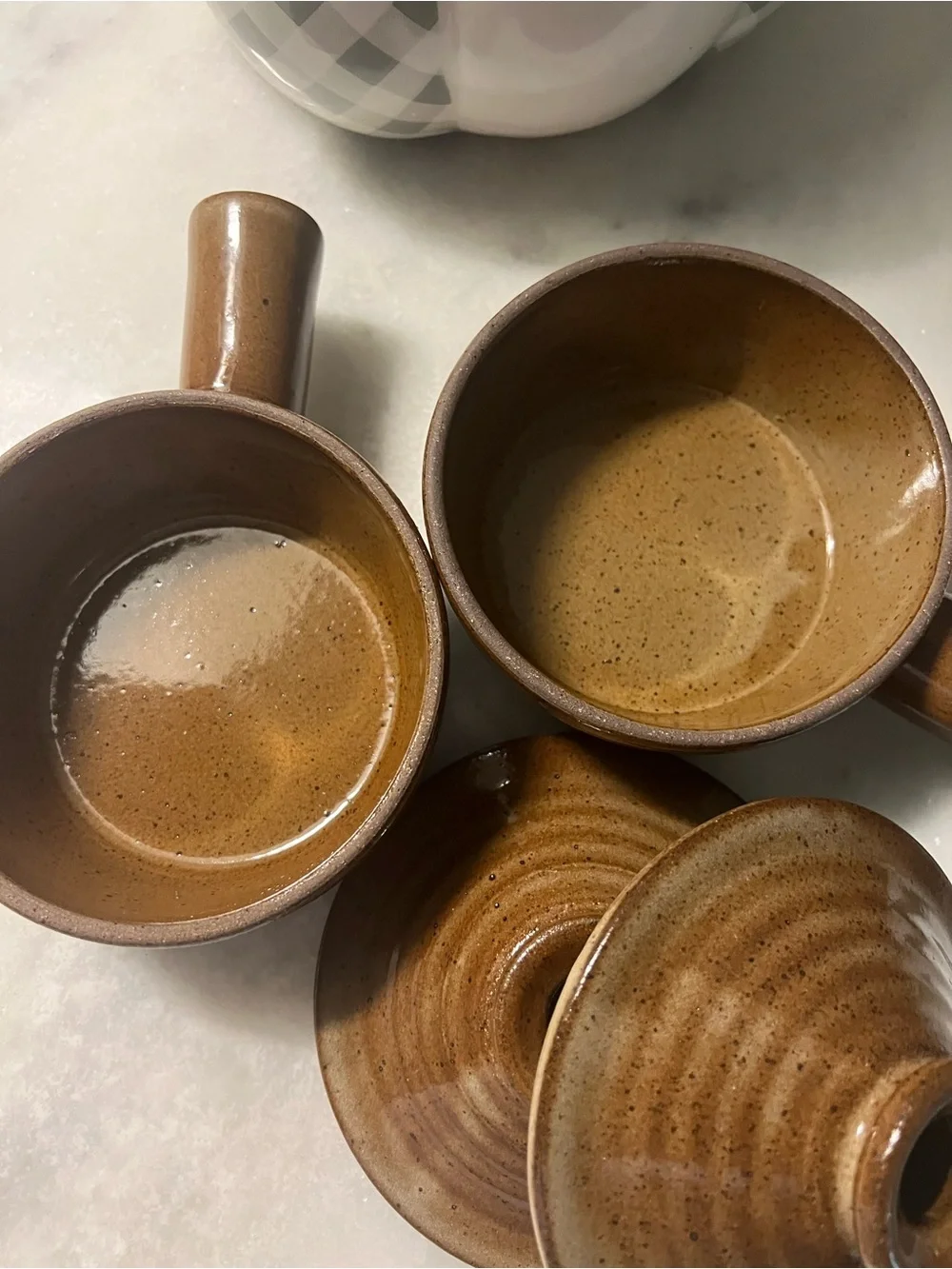 Brown Ceramic Sauce Servers with Lids (Set of 2)